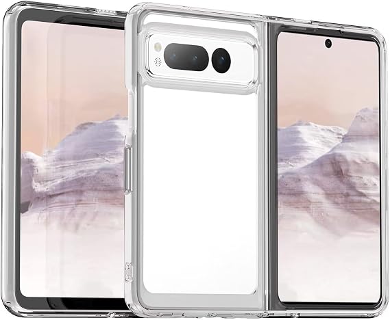 Phone Case for Pixel Fold Case, Google Fold 5G G9FPL Case Ultra Thin Premium Clear Hard PC Back + Soft TPU Bumper Silicone Shockproof Cover Cases for Google Pixel Fold Crystal Clear