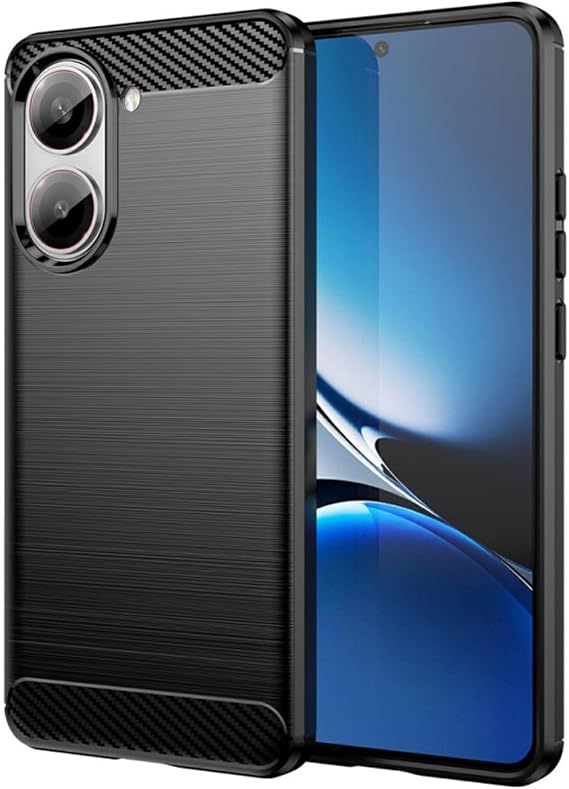 Microcase POCO X8 Pro 5G / Redmi Turbo 5 5G ile Uyumlu Brushed Carbon Fiber Silikon Kılıf - Siyah AL3332
