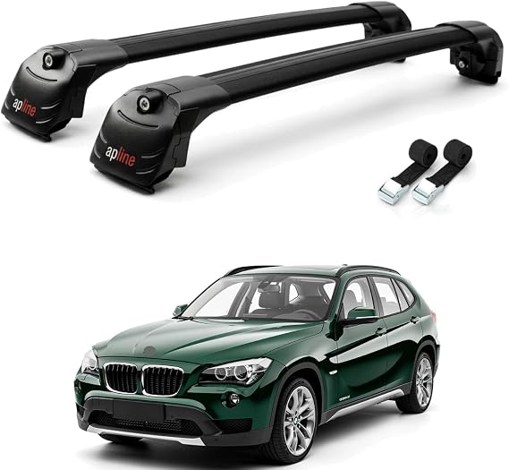 Roof Rack Cross Bars, Black Aluminium, 2 Bars