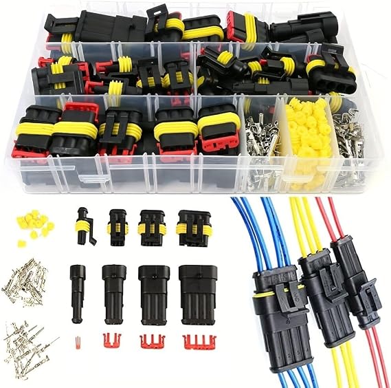 HID Konnektör Seti Oto Elektrik Kablo Soketleri Su Geçirmez Kutulu Yüksek Kaliteli Otomotiv Car System Terminal connection (Gerçek Adet 300 Parça )