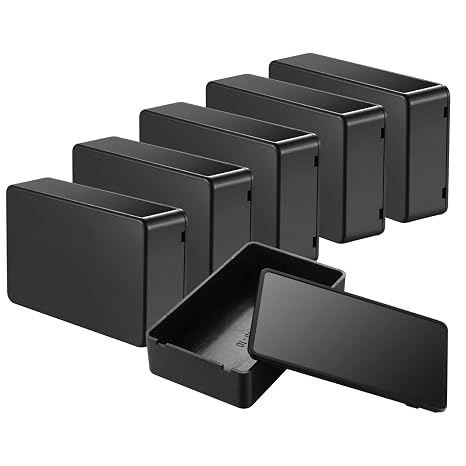 6 Pcs Black Plastic Project Enclosure Box 100x60x25 mm Junction Case