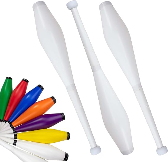Juggle Dream Trainer Street Juggling Club Set of 3 Great Trainer Clubs - Juggling Set for Beginners and Advanced Jugglers (All White)