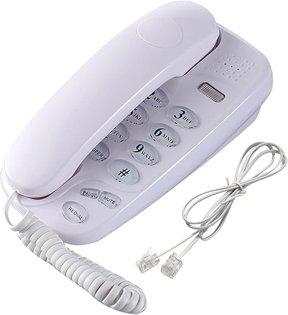 Wall mounted telephone fixed landline telephone desktop phone call light mute pause and redial function clear sound