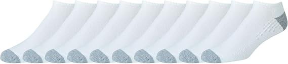 Amazon Essentials Men's Performance Cotton Cushioned Breathable Athletic No-Show Sports Socks, 10 Pairs