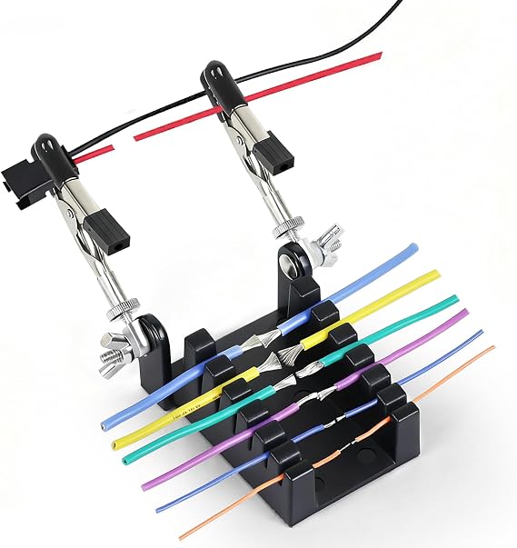 Toolour Soldering Wire Holder with 2 Helping Hands, 6-Slot Metal Stand