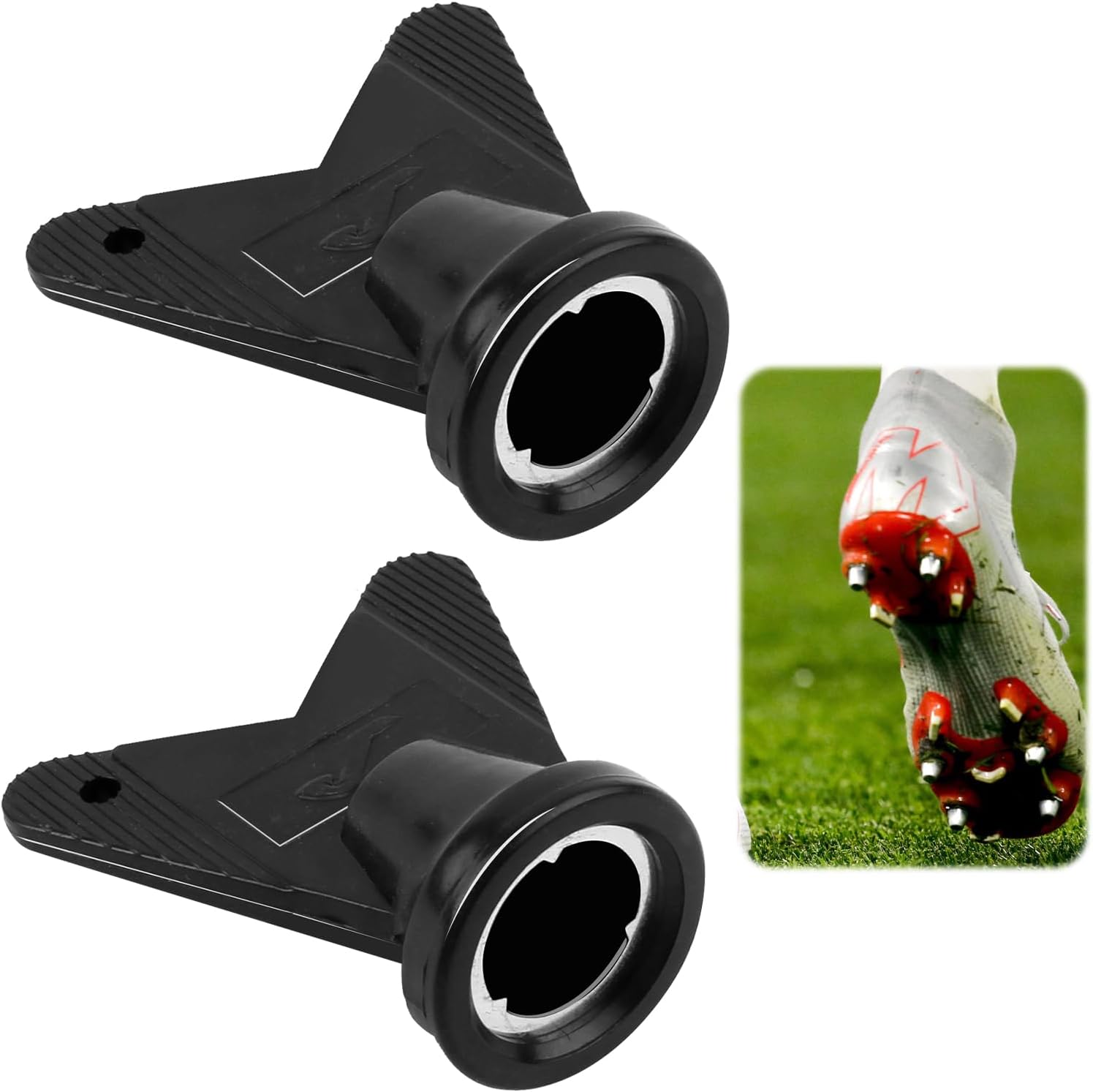 Football Studs Spanner, 2Pcs Football Track Spikes Wrench Rugby Studs Spanner Dual Interface Football Stud Wrench Hexagonal Sports Shoe Spikes Replacement Tool for Football Rugby Studs