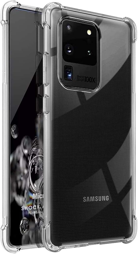 Microsonic Shock Absorbing için Kılıf Samsung Galaxy S20 Ultra Şeffaf [Galaxy S20 Ultra ile Uyumlu Kılıf - Şeffaf]