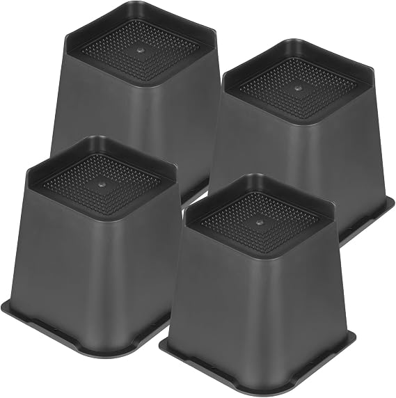 4 Pcs Bed Risers, 6 in Heavy-duty Furniture Leg Raisers, L Shaped Bed Lift Blocks, Non-skid Furniture Risers for Couch, Table, Desk, Refrigerator