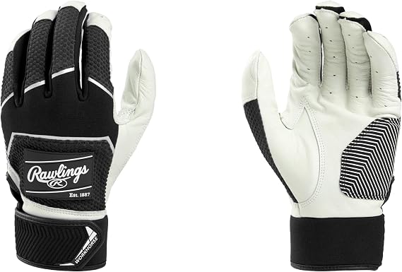 Rawlings | Workhorse Baseball Batting Gloves | Adult Small | Black