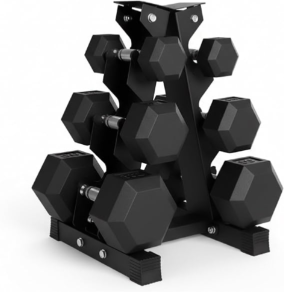 Hex Dumbbell Set (2.5kg–30kg) | Rubber-Encased Cast Iron Weights with Anti-Roll Hex Design | Strength Training & Home Gym Fitness Equipment