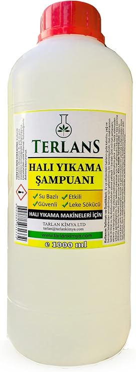 Terlans Parfümlü Halı Yıkama Şampuanı, 1000 ml Makine İçin Köpük ve pH Ayarlı Konsantre Şampuan