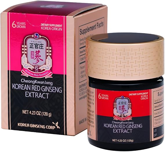 Cheong Kwan Jang Korean 6 Year Red Panax Ginseng Pure Extract 100% 120g (40 Days) - Reduces Fatigue & Strengthens Immune System | Grown, Produced, Laboratory Tested in South Korea