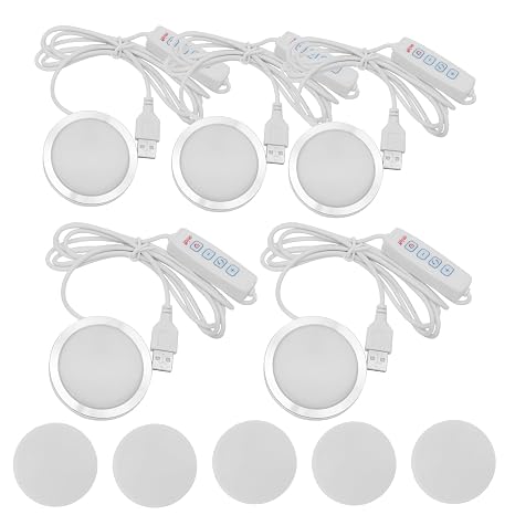5 Pcs 3D Printer LED Lamp Kit 3 Color Temperature Adjustable Brightness 3000-6400K Compatible with 001 for Cabinet Display Shelf Desk and Bookcase