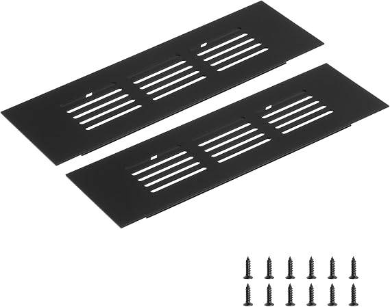 sourcing map Rectangle Ventilation Grille 150x50mm/6"x2" Black