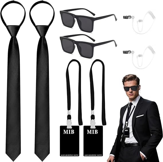 8 Pcs Agent Costume Accessories Set, Secret Agent Accessories