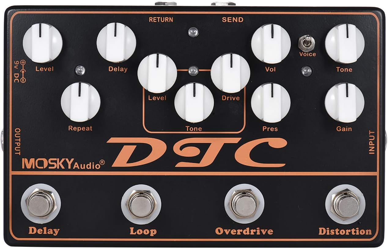 DTC Multi Effect Processor Multifunction Pedal with Distortion Overdry Blue Delay Effect in 1 Unit