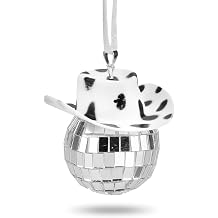 Cute Disco Ball Car Suspension Decorations, Reflective Ball Car Mirror Accessories, Colorful Gift Christmas Decorations White