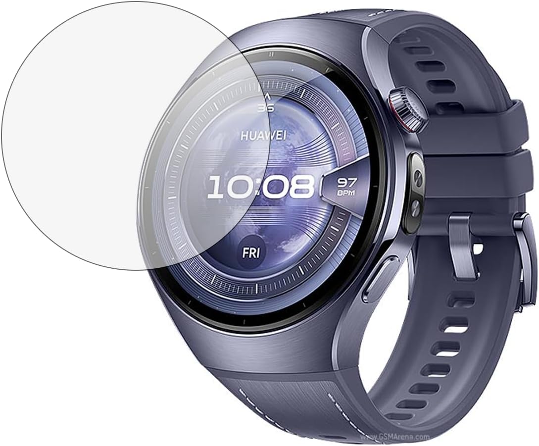 Microcase Huawei Watch 5 46MM için Tam Kaplayan Kavisli Ekran Koruyucu 3D Pet Film - Siyah AL3385