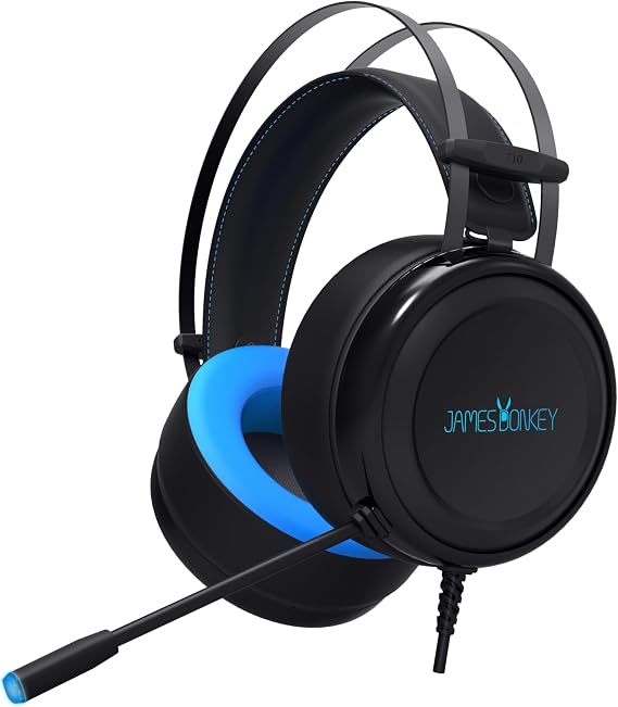 JamesDonkey James Donkey 710 Siyah 7.1 Surround Gaming Kulaklık Neodimyum 50mm Sürücüler 112dB Hassas Mikrofon -43dB Mavi LED Aydınlatmalı Manuel + Yazılımla Ses Kontrol USB Bağlantı