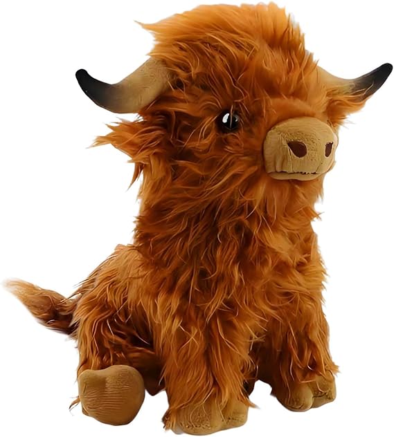 1 Pc Highland Cow Soft Toy, 25cm Highland Cow Plush, Ages 15+