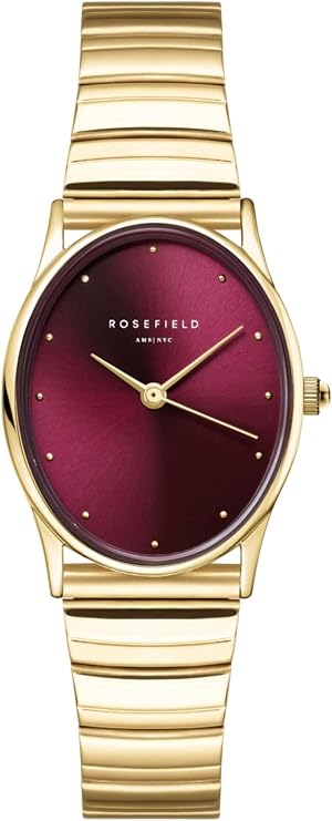 Rosefield Oval Black Gold with Black Dial and 24x29 mm Gold Case OBGSG-OV14 Stainless Steel