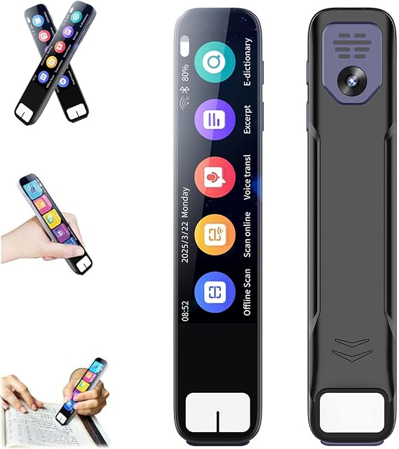 Ai Pen, 2026 New Ai Smart Pen for Real -Time Translation, Chat Gpt Pen, Text Scanner 60+ Language Translation & Voice Recorder, File Storage, Travel & Meetings, Study Tool for Studying (Rock ash)