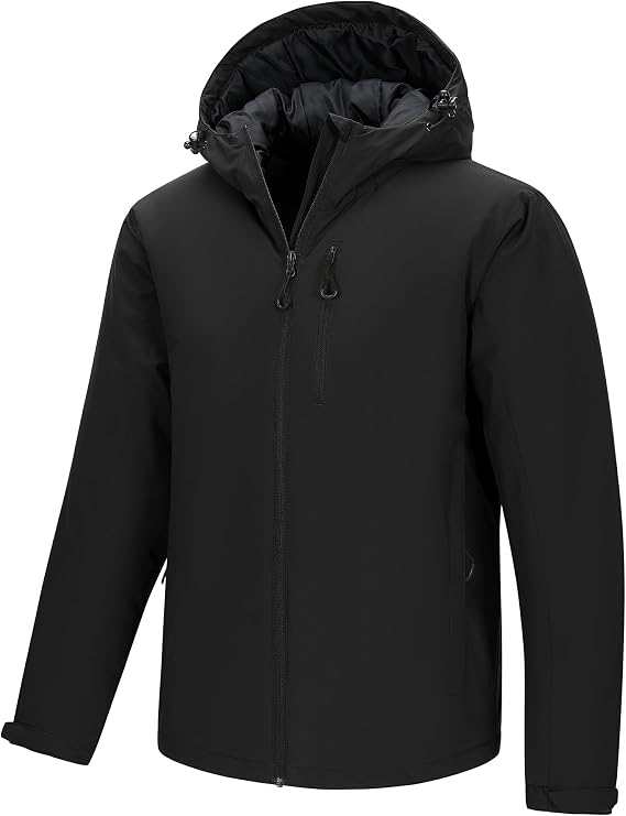33,000ft Men's Waterproof Ski Jacket Fleece Jacket Warm Winter Coat Windproof Rain Jackets Outdoor Thermal Coats for Hiking Skiing Walking