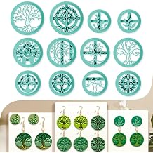 12Pcs Boho Trees of Life Polymer Clay Cutters Round Clay Earrings Cutters Polymer Jewelry Cutter for Earrings Making Birthday Party DIY Supplies