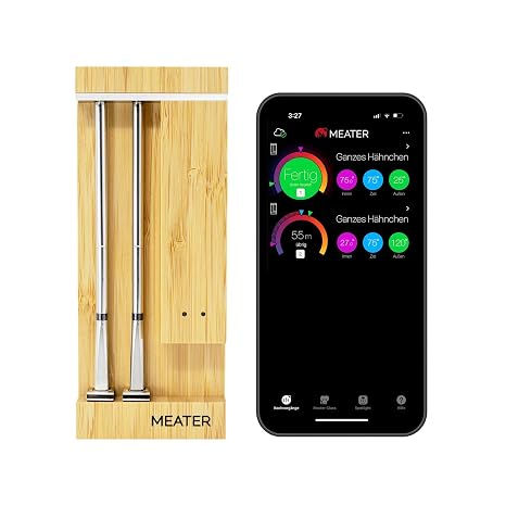 MEATER Pro Duo: Smart Meat Thermometer Digital 550°C Heat Resistance Long Range Certified Accuracy BBQ Oven Grill Smoker Deep Fryer Deep Fryer 50+ Recipes in App