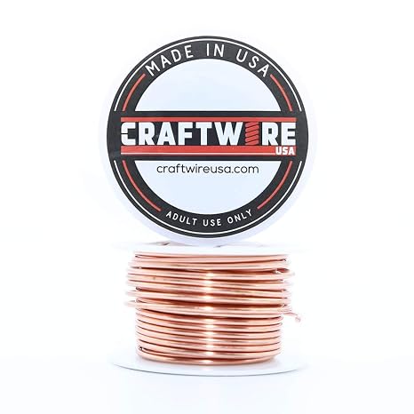 Solid Bare Copper Wire Round, Bright, Dead Soft, 28 Feet, 5OZ 14 Gauge (Choose 10 to 30 ga.)