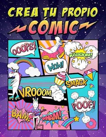 Crea tu propio cómic: 100 originales plantillas de cómics en blanco para adultos, adolescentes y niños: cubierta de unicornio 2872