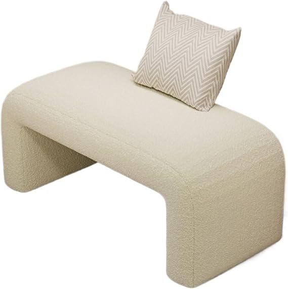 Modern Ayakkabı Temizleyici Tabure Ev için Giriş Tezgahı Yumuşak Ambalaj Tezgahı Yatak Odası ve Oturma Odası için 80 cm Beyaz Osmanlı Şık Mobilya Soyunma Odası ve Başucu için