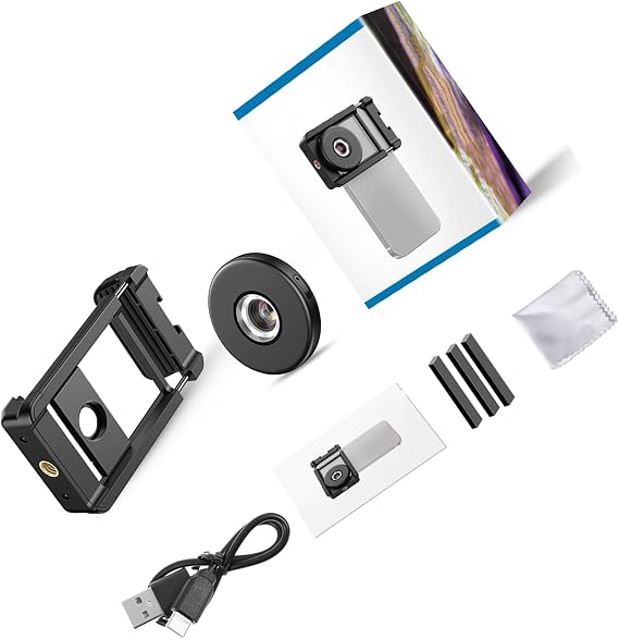 Portable Microscope 100X Digital Lens With LED Fill Light CPL Filter For Phone Series Pocket Digital Portable With LED Fill Lights CPL Filter Pocket Phone Attachment For Coin/stamps/Plant Inspection