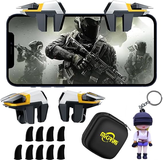 Mikirini Mobile Phone Game Controller for Android & iPhone, Game Controller Compatible with PUBG Mobile/Knives Out/Call of Duty Mobile, Phone Triggers for Gaming with Sensitive Shoot and Aim (Girl)