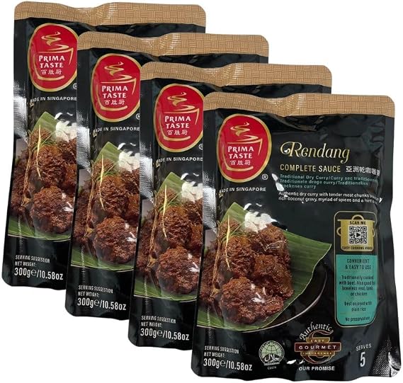Prima Taste Rendang Curry Sauce Kit, 12.7-Ounce Boxes (Pack of 4) by Prima Taste