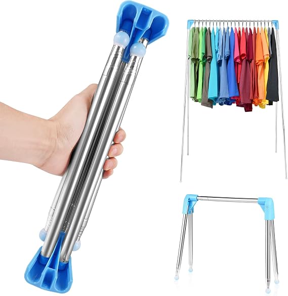 Portable Clothes Drying Rack Folding,Travel Clothes Airer Indoor Outdoor,13-28inch Foldable Clothes Rail,Clothes Horse for Home Laundry Camping Travel Outdoor