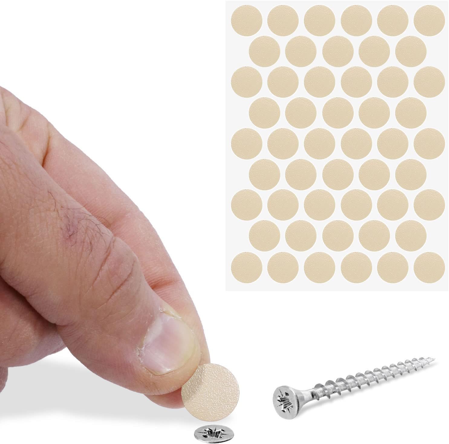 Badem10 Adhesive Screw Plug Stopper Cream Screw Sealer Cover 100PCS