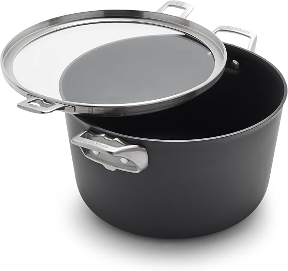 Calphalon Premier Space-Saving Hard-Anodized Nonstick 12-Quart Stock Pot with Lid