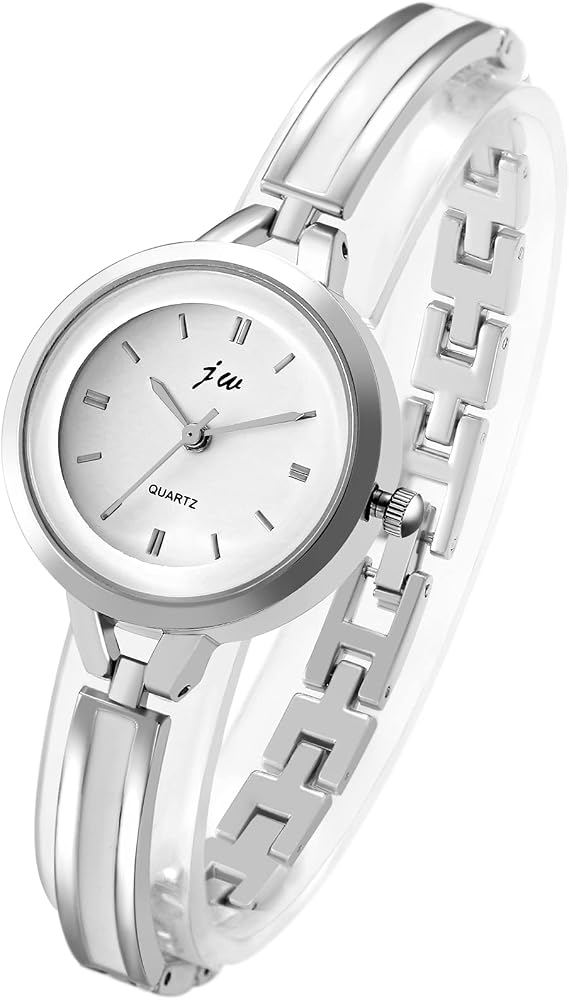 JewelryWe Women's Watch Elegant Analogue Quartz Wrist Watch Women's Small Simple Casual Watch Clasp Watch with Metal Strap Rose Gold/Silver