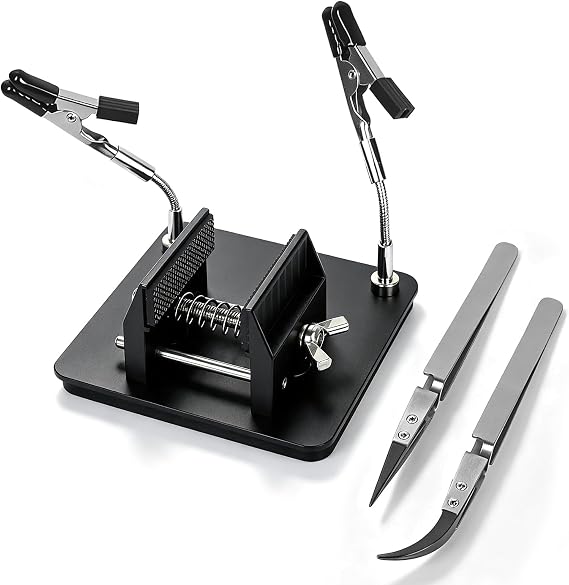 Mini Vise with Helping Hands & Reverse Tweezers for Model Building