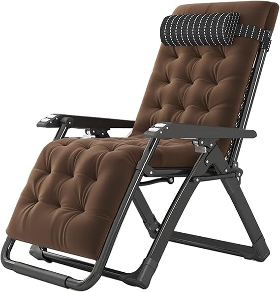 Zero Gravity Lounge Chair - Adjustable Folding Recliner with Headrest & Cup Holder for Outdoor Patio, Poolside, Garden & Porch - Comfortable & Portable (70x91x67CM)