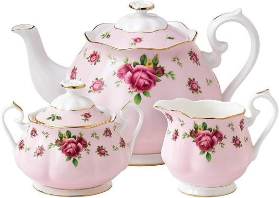 Royal Albert New Country Roses Pink Teaset, 3-Piece by Royal Albert
