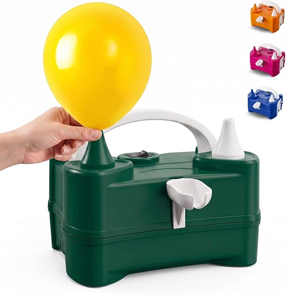 Active 100 Electric Balloon Pump, Portable Dual Nozzle Air Pump for Balloons 220v-240v 600w, Balloon Machine for Bulk Balloons Filling, Balloon Pump for Outdoor Recreations