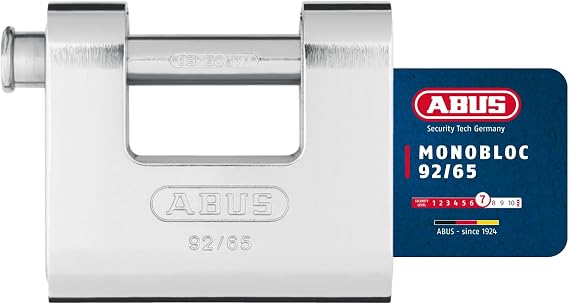 ABUS 30610 Monoblock Brass Shutter Padlock with Steel Jacket and 8511 Alike Keyed