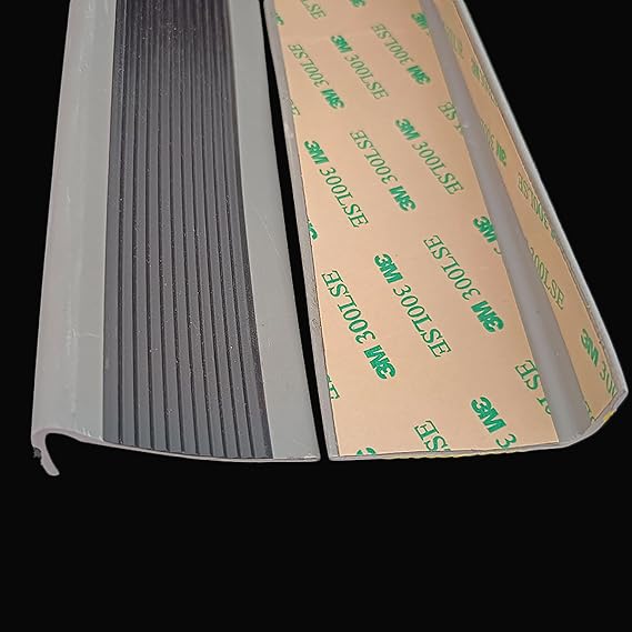 OOCCO Step Edge Trim Bar,Stair Nosing Vinyl Stair Edging,L Shape Nose Nosing Trim PVC Stair Edge Non-Slip Protector Rubber Corner Guard Strip,for Outdoor & Indoor (Color : Black, Size : 5 * 2.5cm*1m)