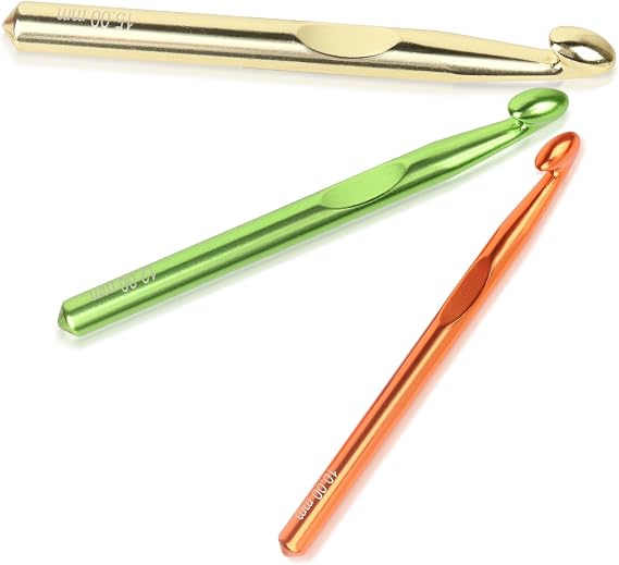 Reessy Large Crochet Hooks Set, Aluminum Crochet Hook for Chunky Yarn 10mm 12mm 15mm, Ergonomic Crochet Hooks for Arthritis Hands, Big Metal Crochet Hook Set for Beginners Adults Kids