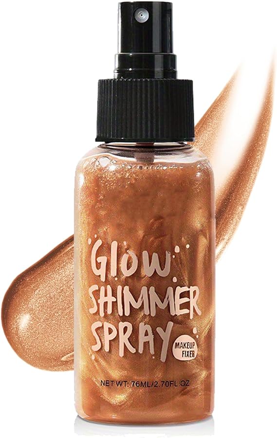 Body Shimmer Oil - Face & Body Glow Shimmer - Body Luminizer Liquid Highlighter Spray - Body Shimmer Spray, Waterproof Non-Sticky Shimmer Body Oil, Lightweight Body Highlighter