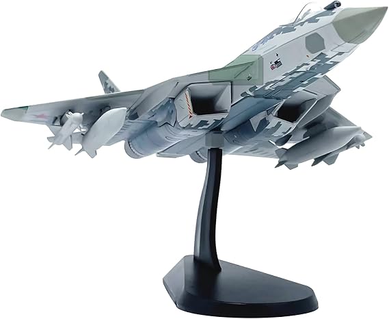 MOUDOAUER 1/72 Scale Russian Air Force Sukhoi Su-57 Fighter Model Alloy Model Diecast Plane Model for Collection