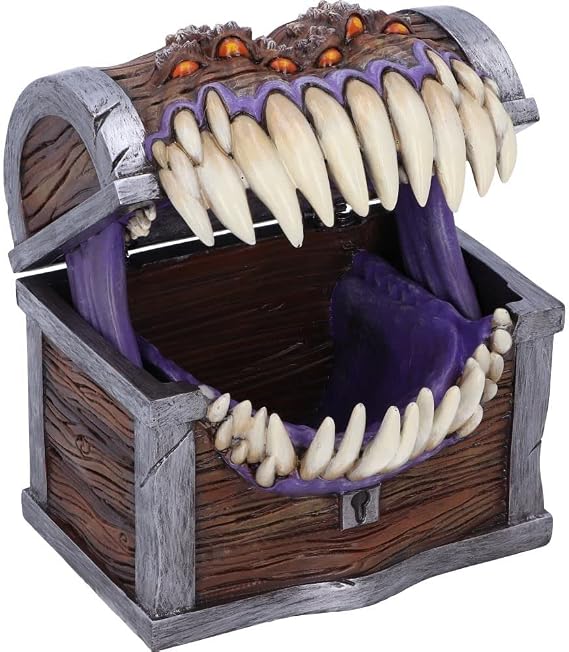 Nemesis Now Dungeons & Dragons Mimic Dice Storage Box, 11.3cm, Resin, Brown, Officially Licensed D&D Merchandise, Mimic Character Dice Box, Cast in the Finest Resin, Expertly Hand-Painted