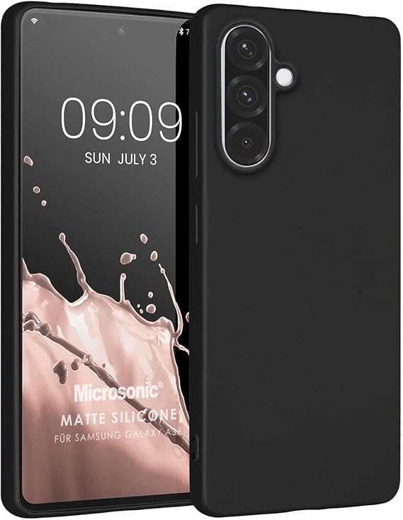 Microsonic Matte Silicone Samsung Galaxy A56 Kılıf Siyah [Galaxy A56 ile Uyumlu Kılıf - Siyah]